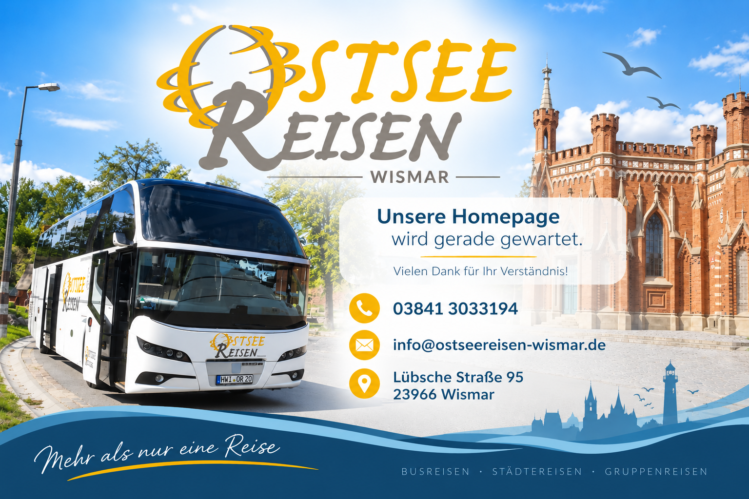 Ostsee Reisen Wismar – Unsere Homepage wird gerade gewartet